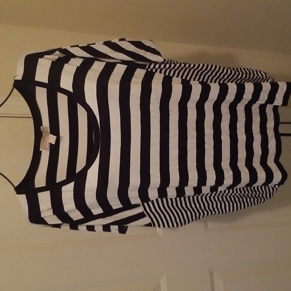 Michael Kors black and white striped top XL